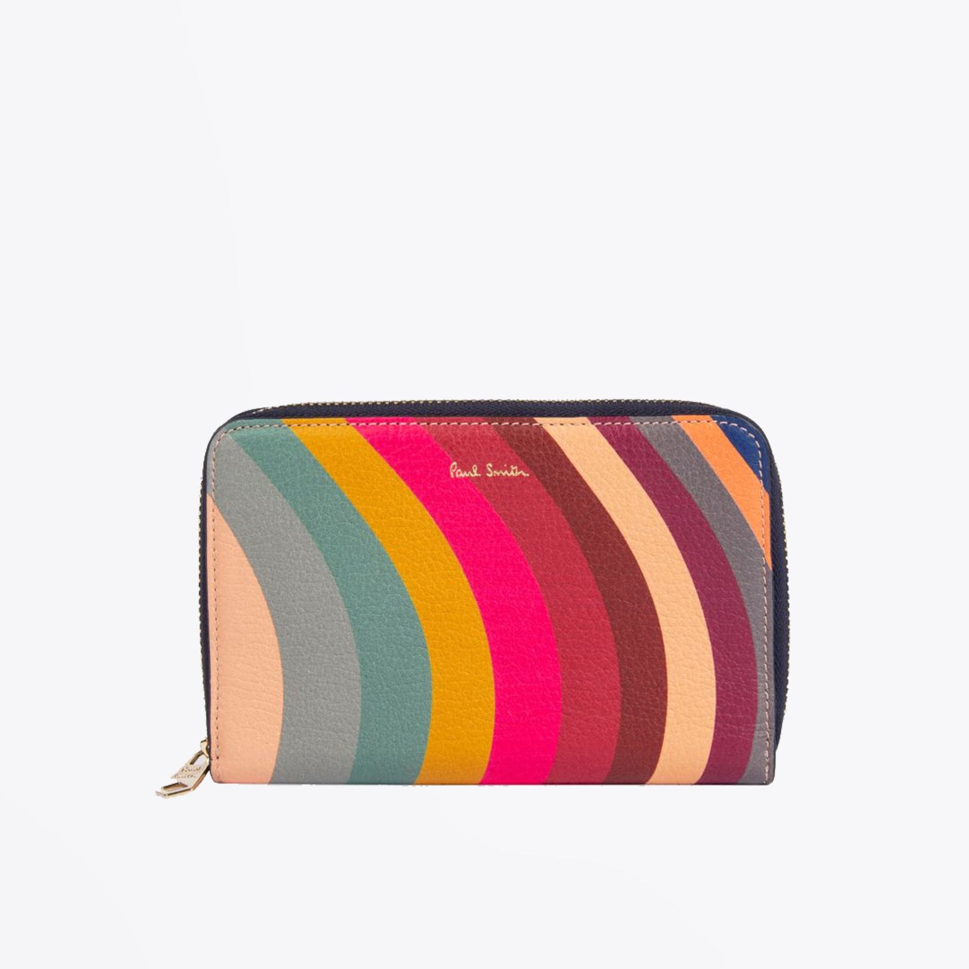 Paul Leather 'Swirl' Print Zip-Around Purse - Multi