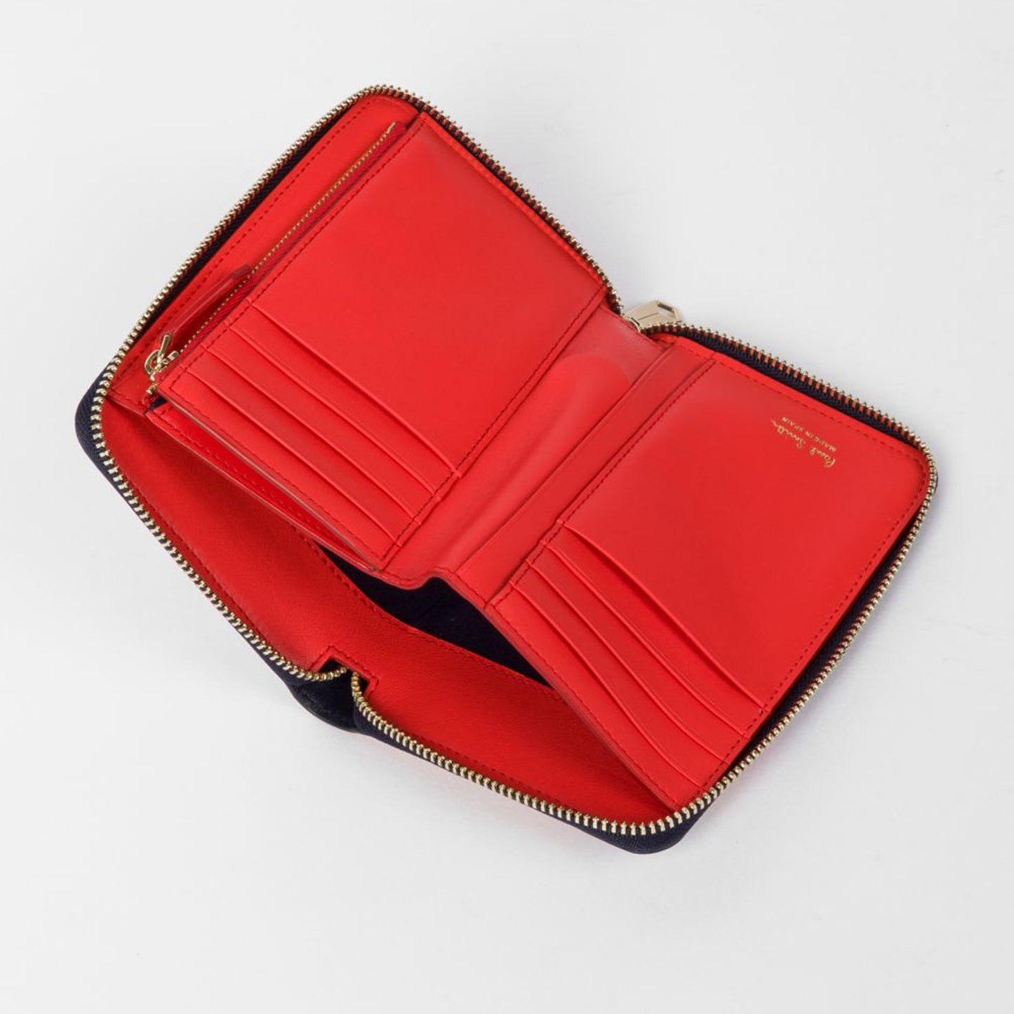 Leather 'Swirl' Print Zip-Around Purse - Multi