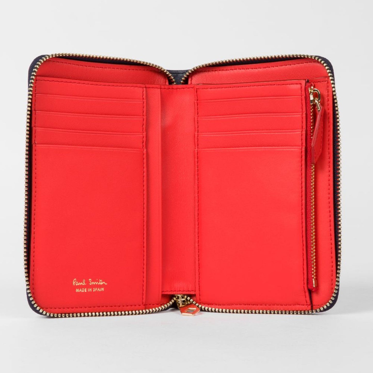 Leather 'Swirl' Print Zip-Around Purse - Multi