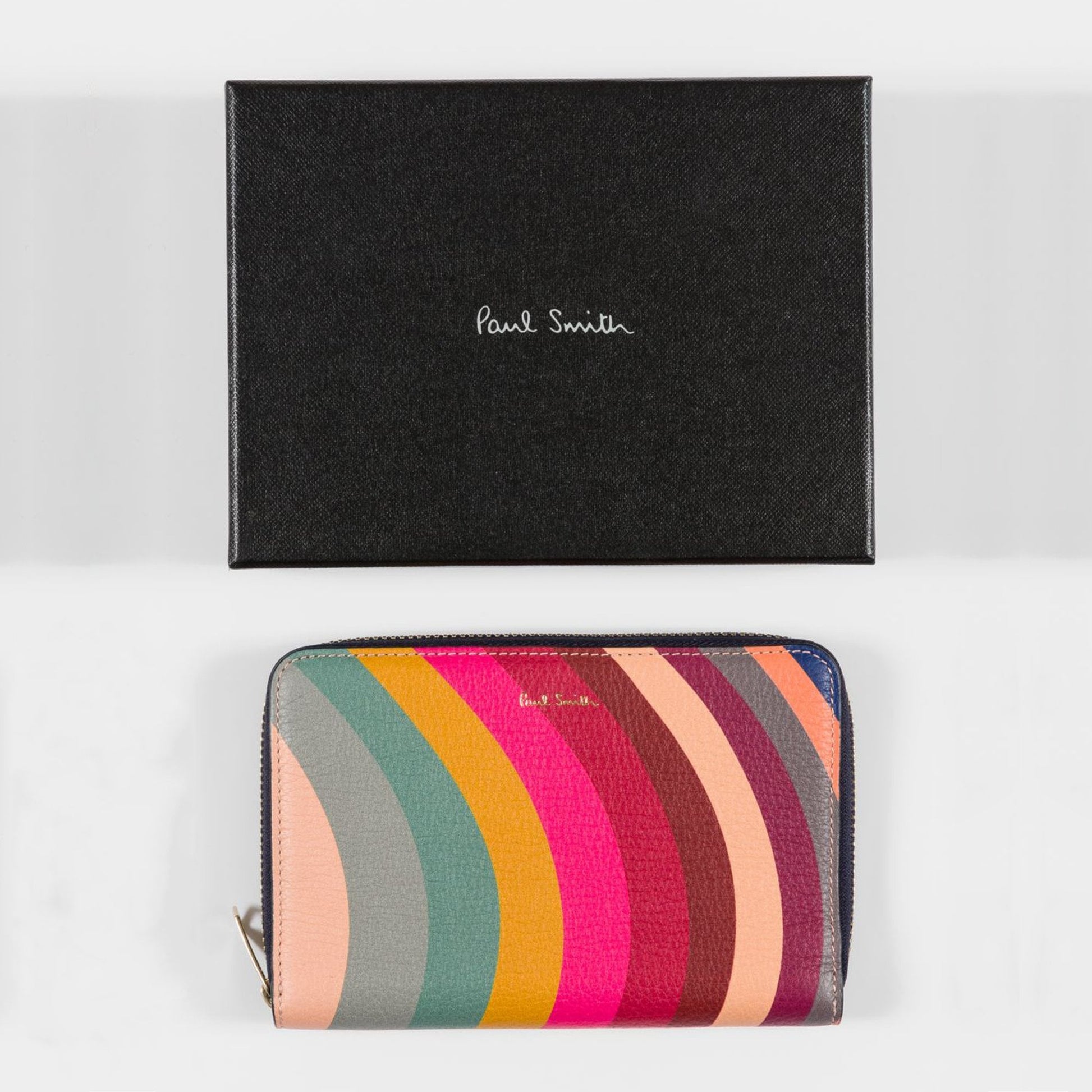 Paul Leather 'Swirl' Print Zip-Around Purse - Multi