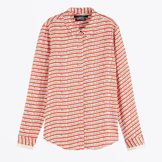 - Printed Satin Shirt - Red