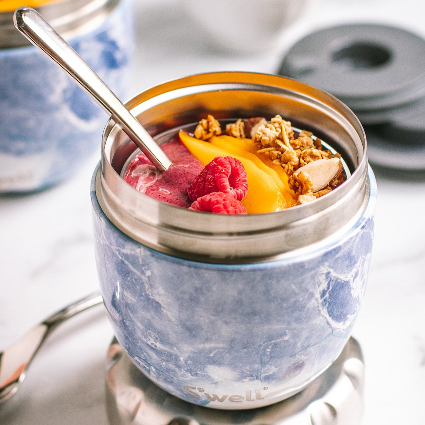 - Blue Granite Eats Food Bowl 21.5oz - White