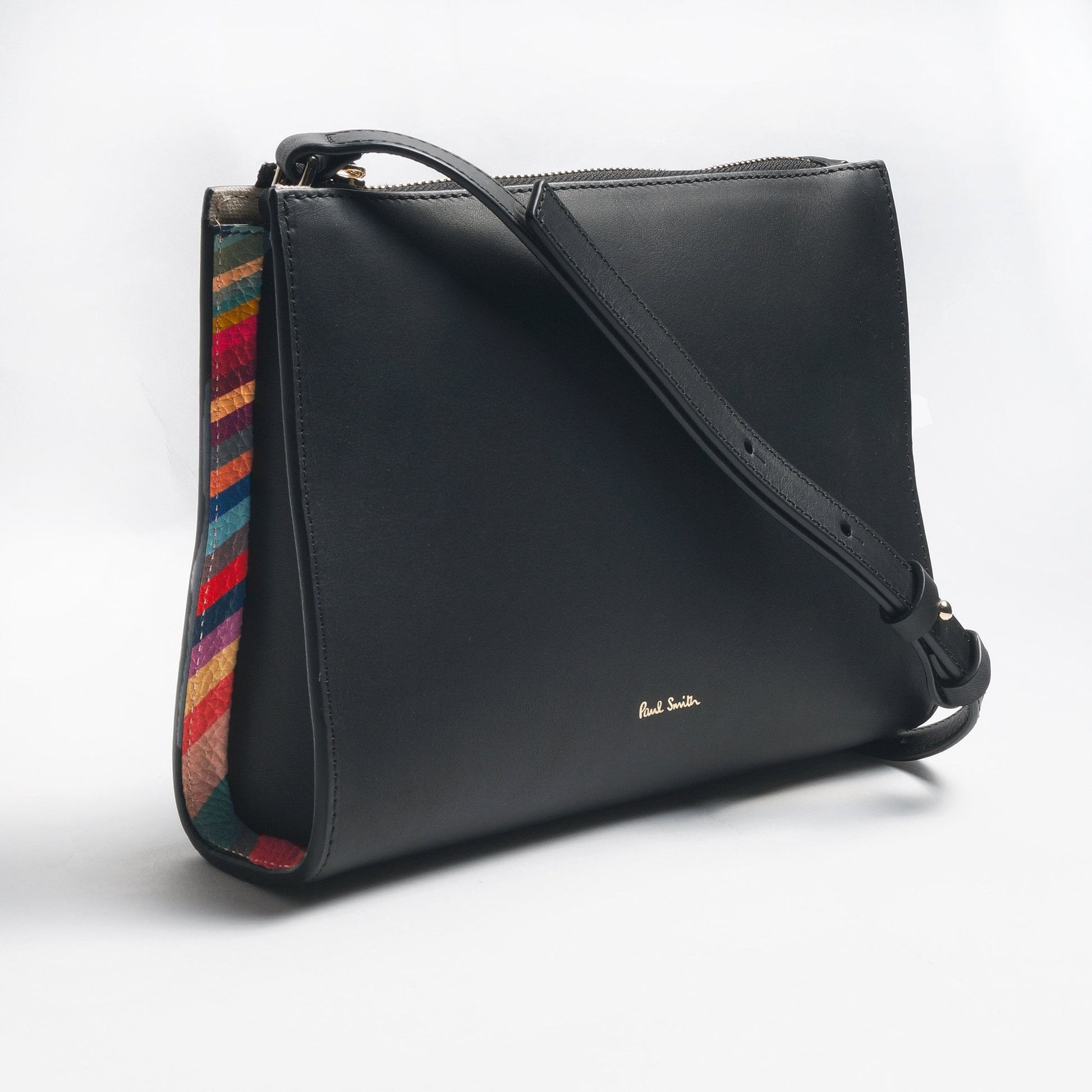 Paul Leather Cross-Body Bag - Black
