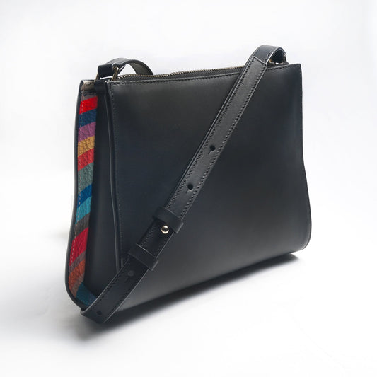 Leather Cross-Body Bag - Black