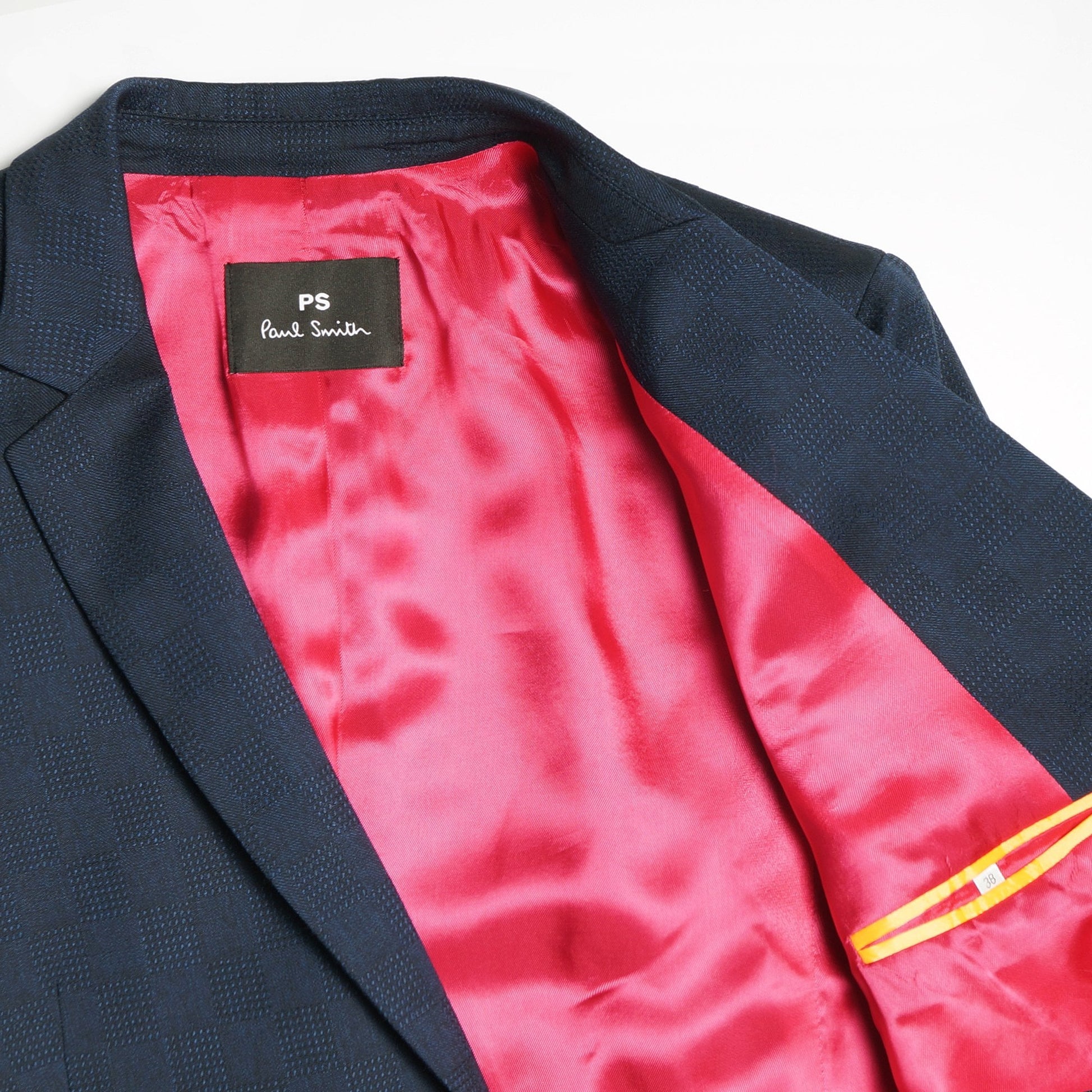 Paul Jacquard Check Wool Blazer - Navy