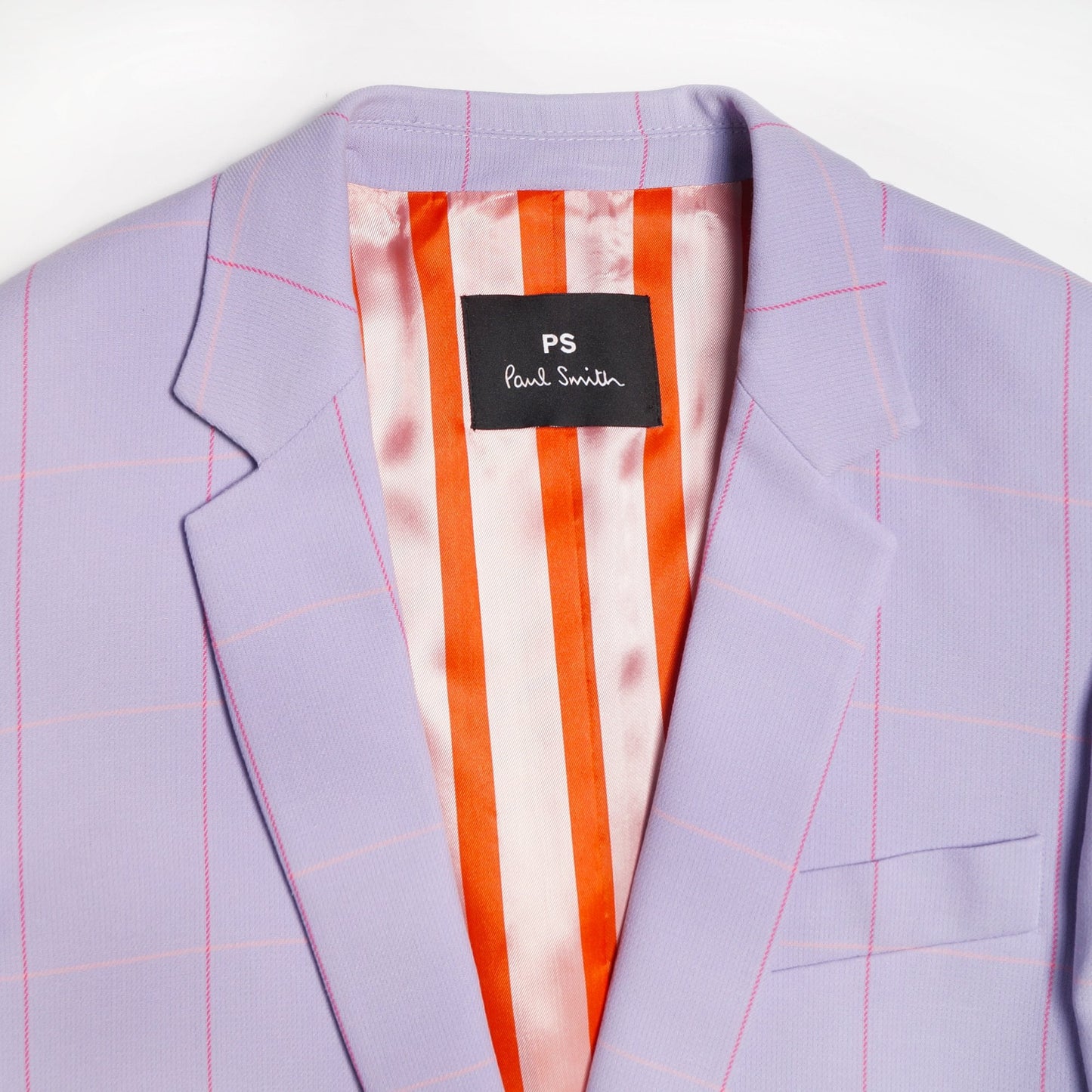 - Windowpane Check Cotton Blazer - Lilac