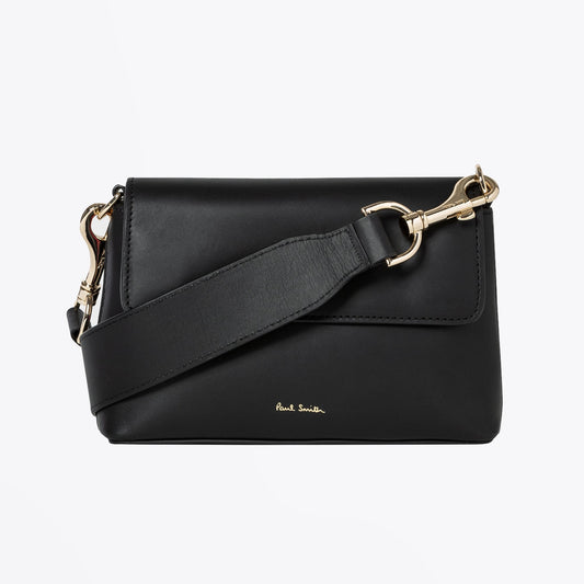Leather Swirl Trim Belt Bag - Black