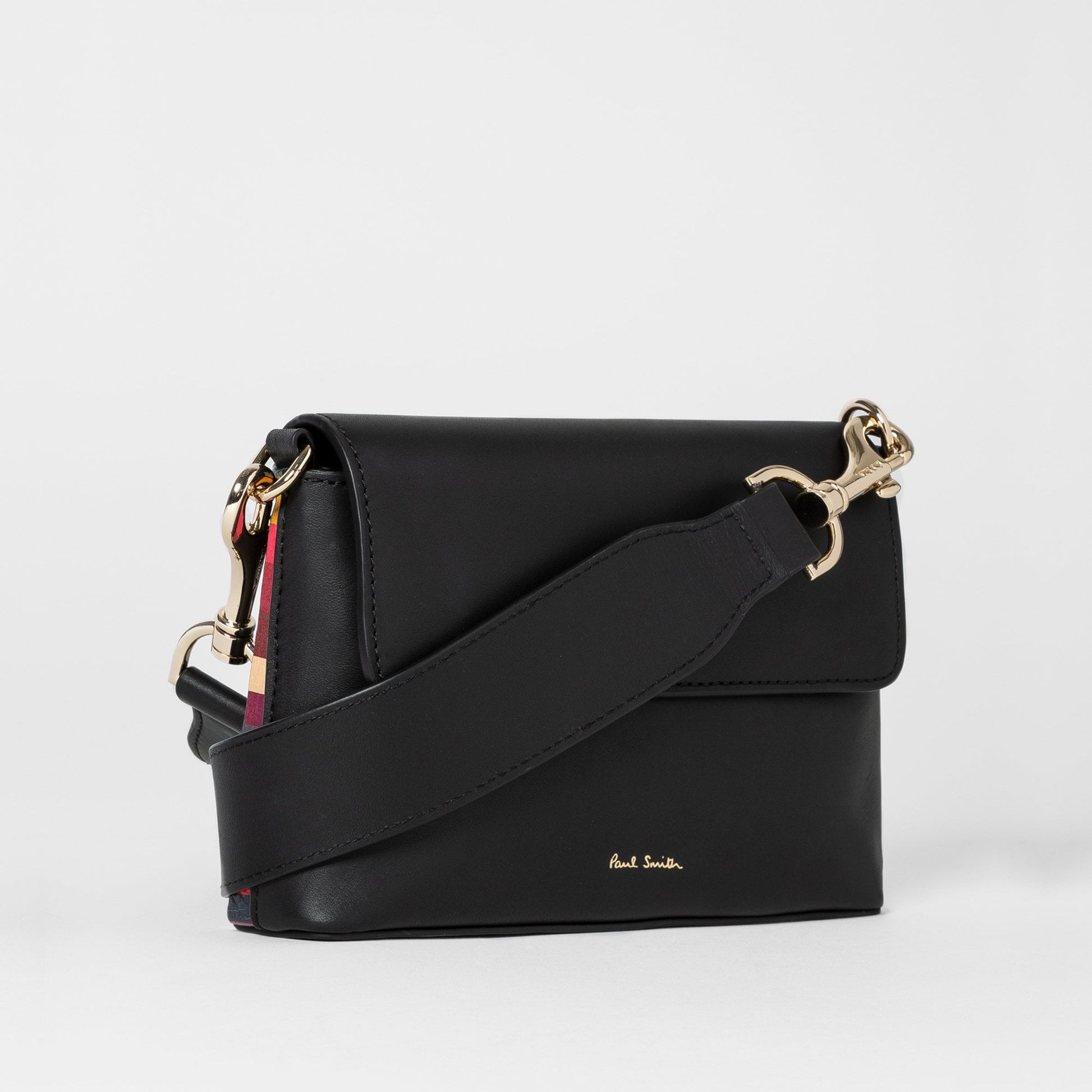 Paul Leather Swirl Trim Belt Bag - Black