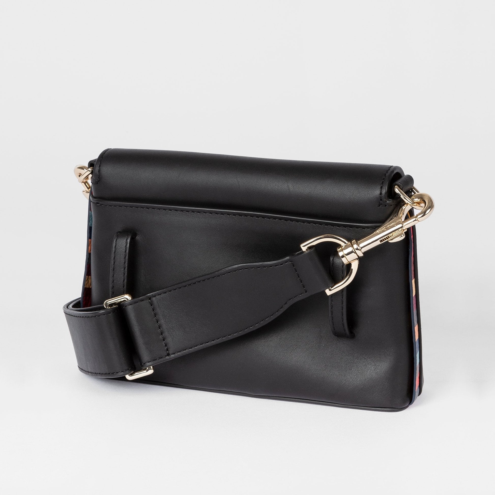 Paul Leather Swirl Trim Belt Bag - Black
