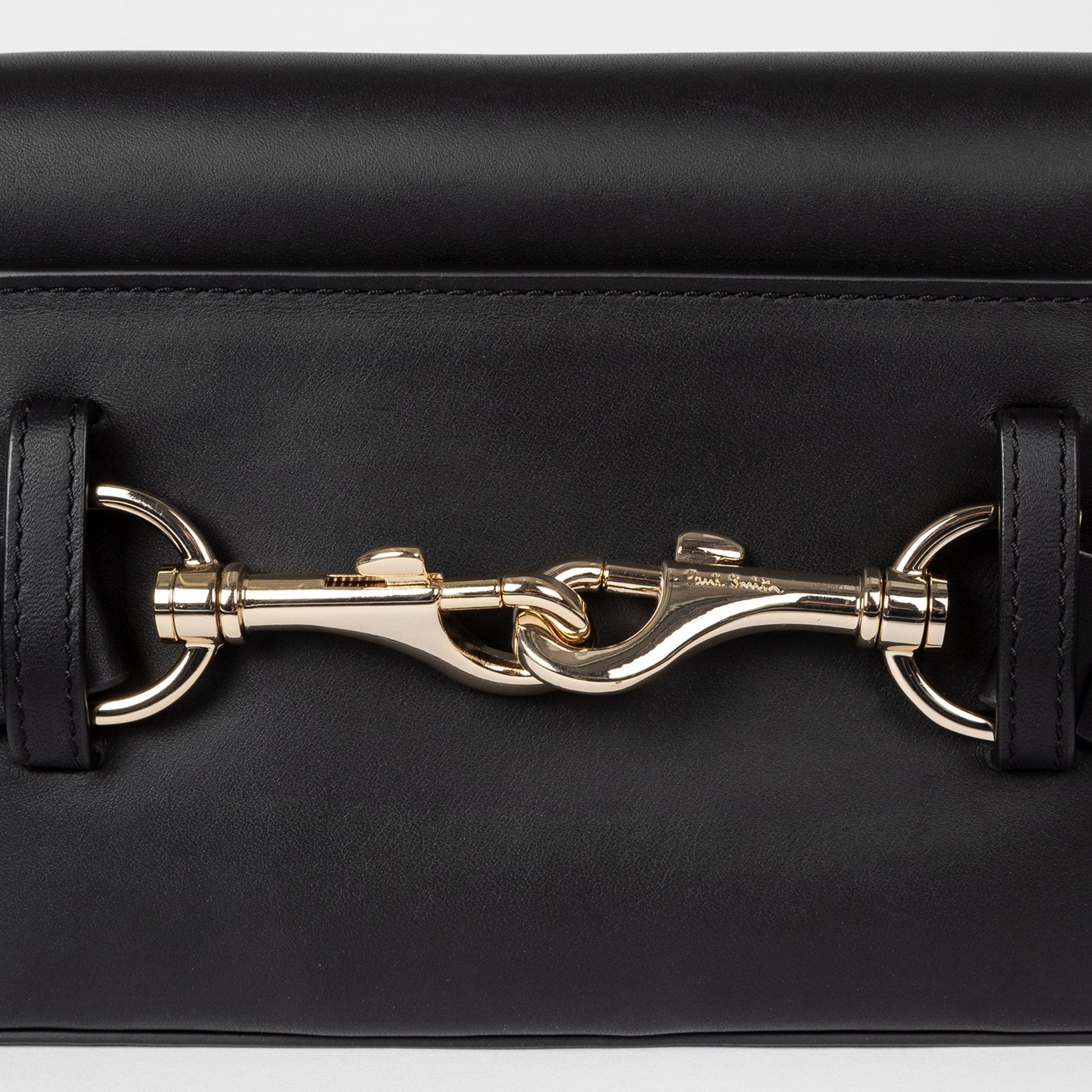 Paul Leather Swirl Trim Belt Bag - Black