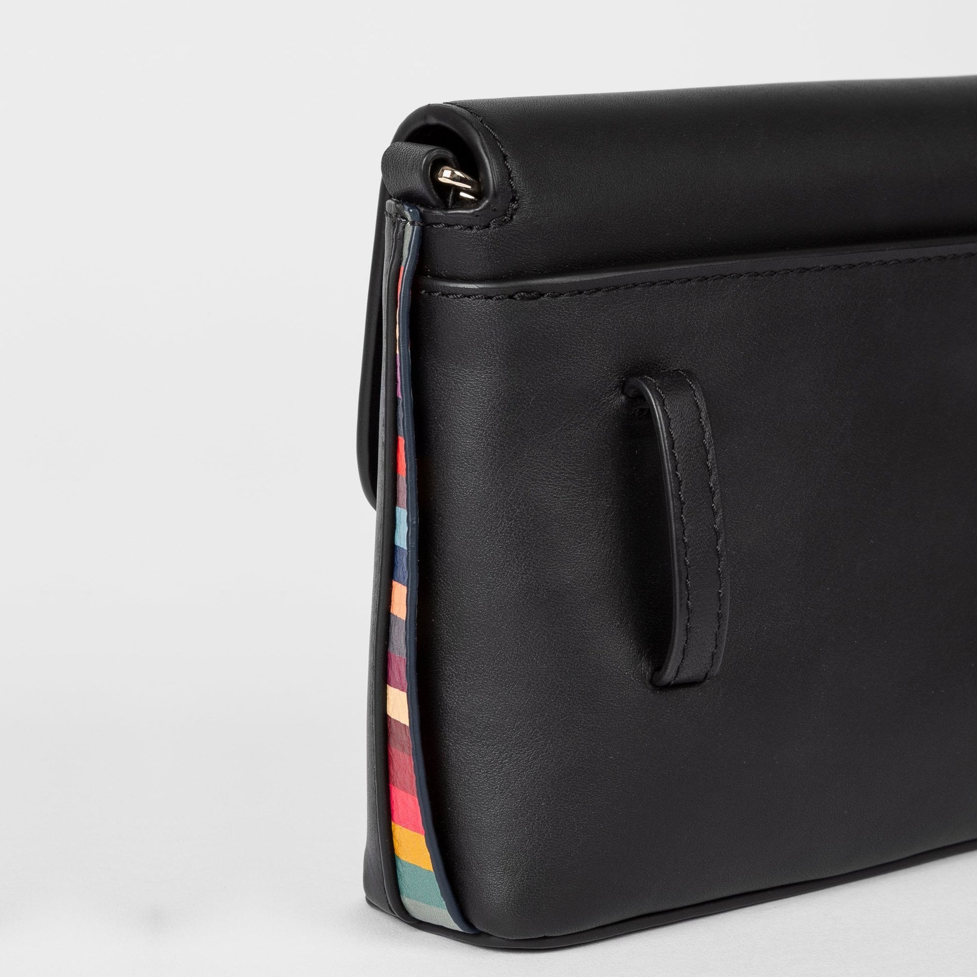 Paul Leather Swirl Trim Belt Bag - Black