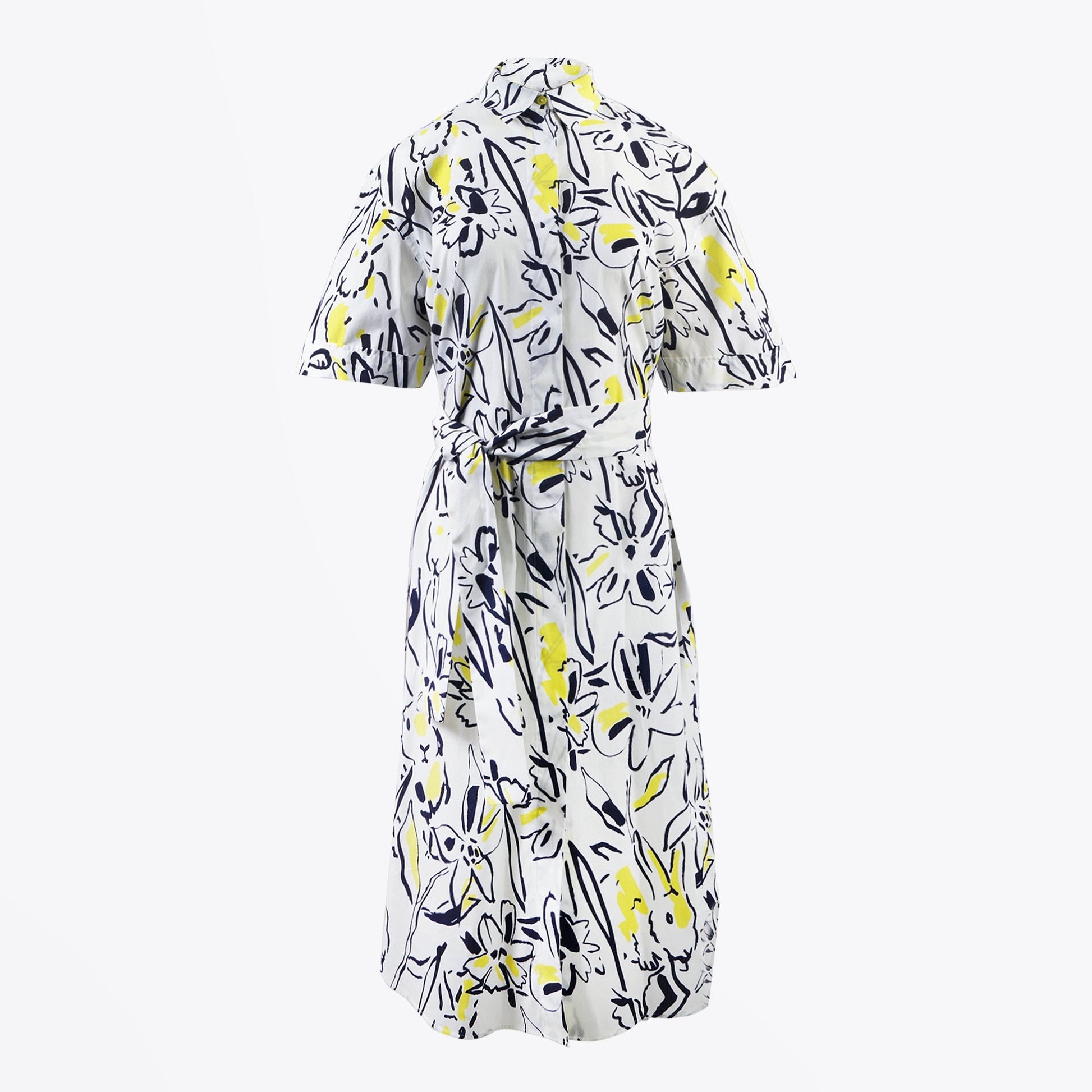 Paul Floral and Rabbit Print Dress - White