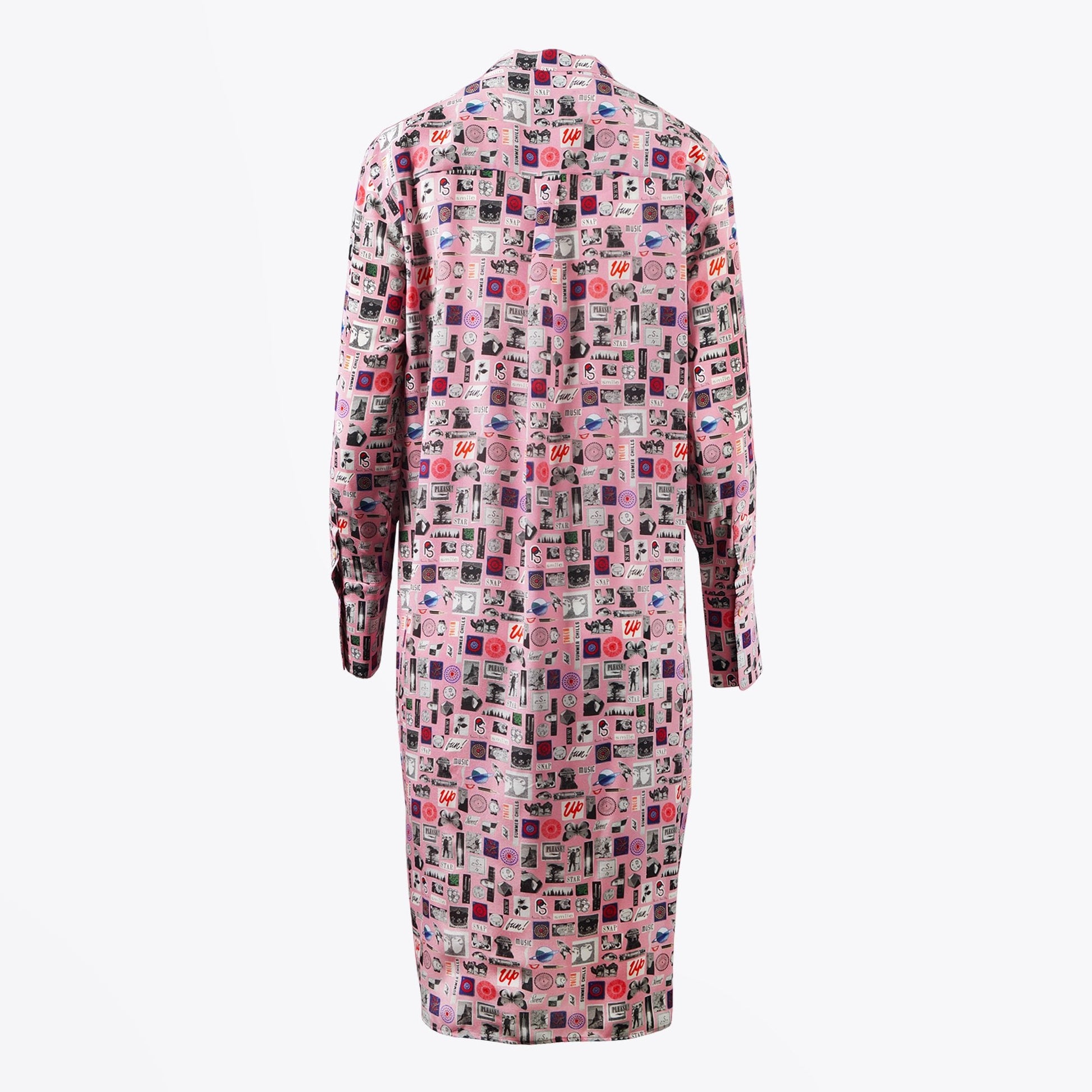 Paul Motif Printed Belted Dress - Pink/Multi
