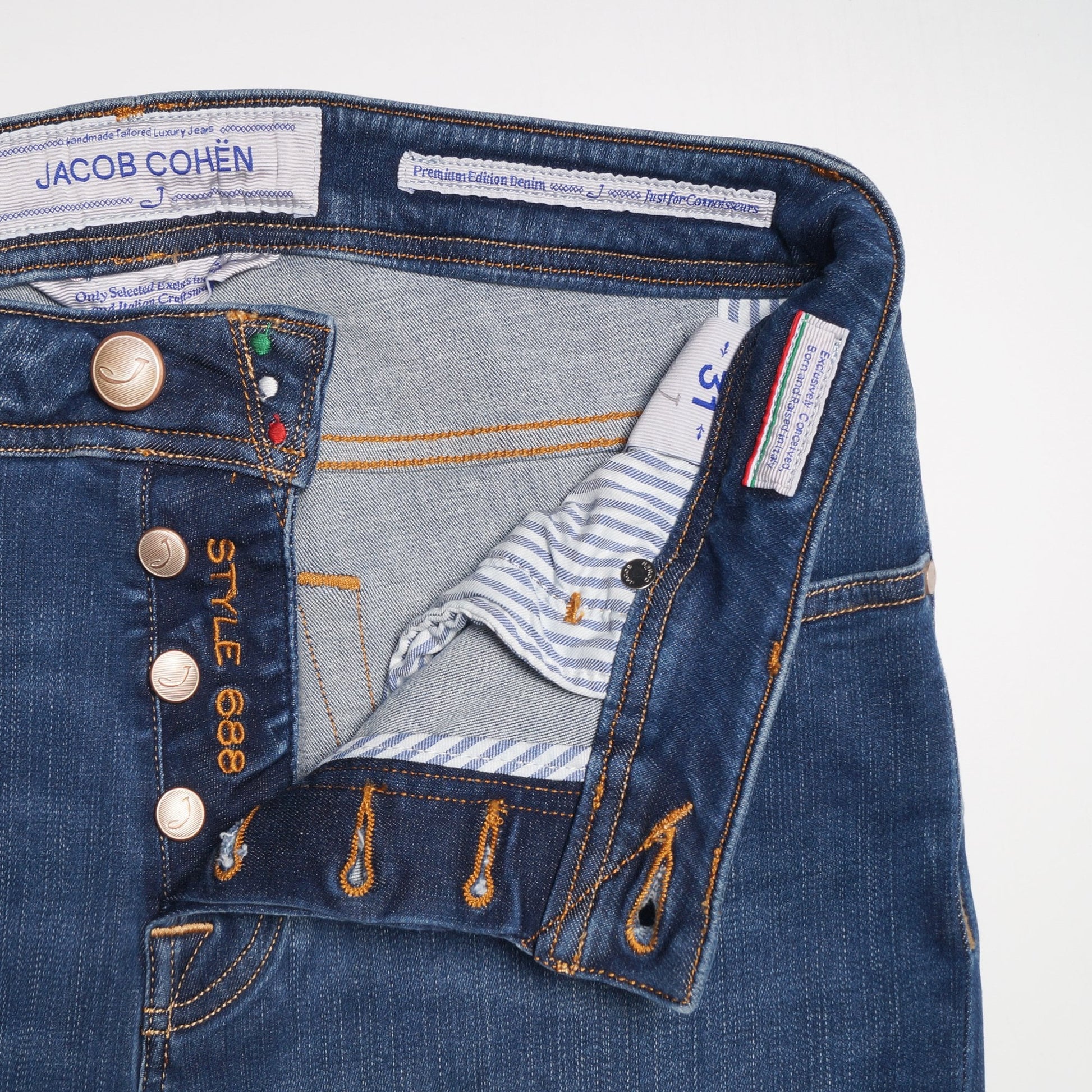 Jacob J688 Mid-Rise Comfort Jeans - Mid-Blue