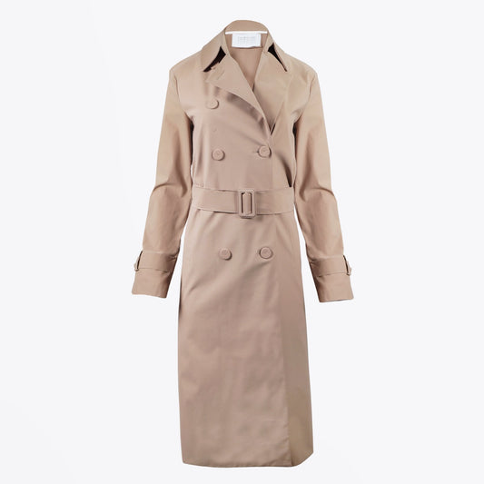 - Pleated Trench Coat - Camel