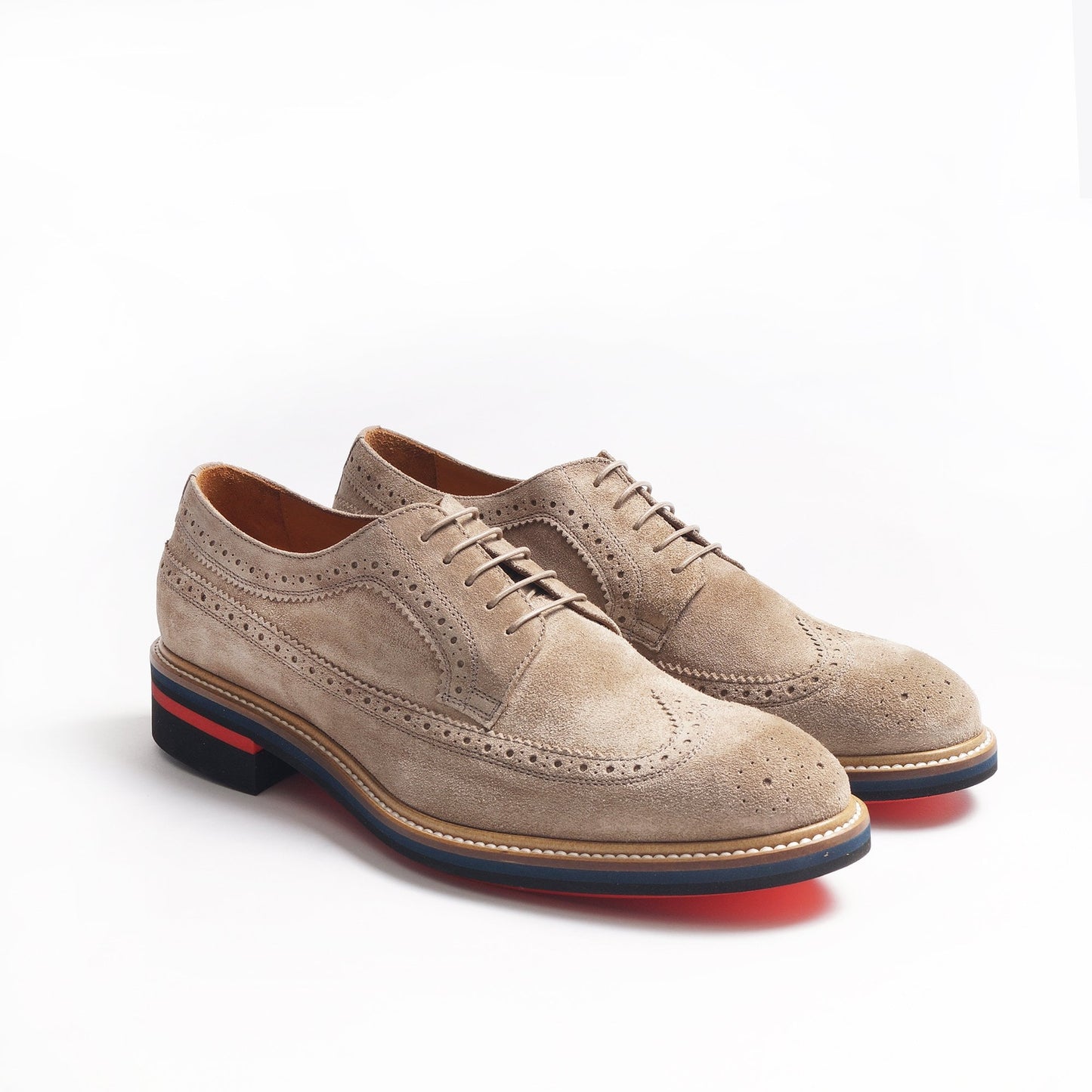 - Suede 'Chase' Brogues - Beige