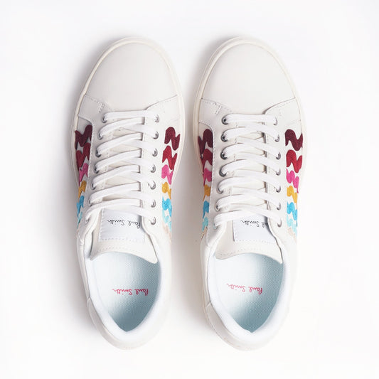 Leather 'Lapin' Ribbon Trainers - White