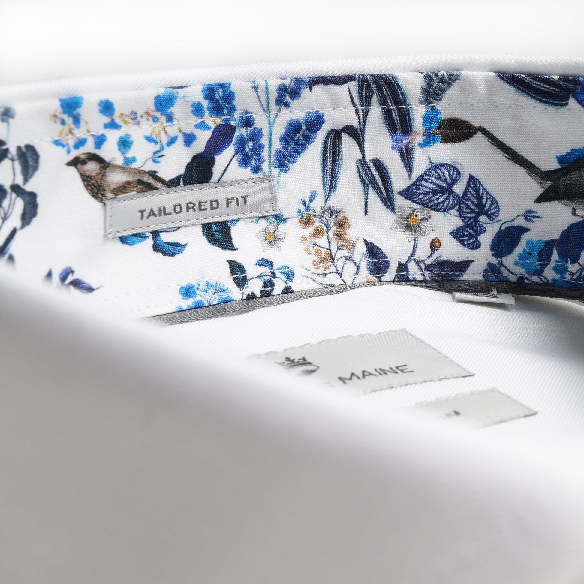 Thomas Floral Trim Insert Shirt - White