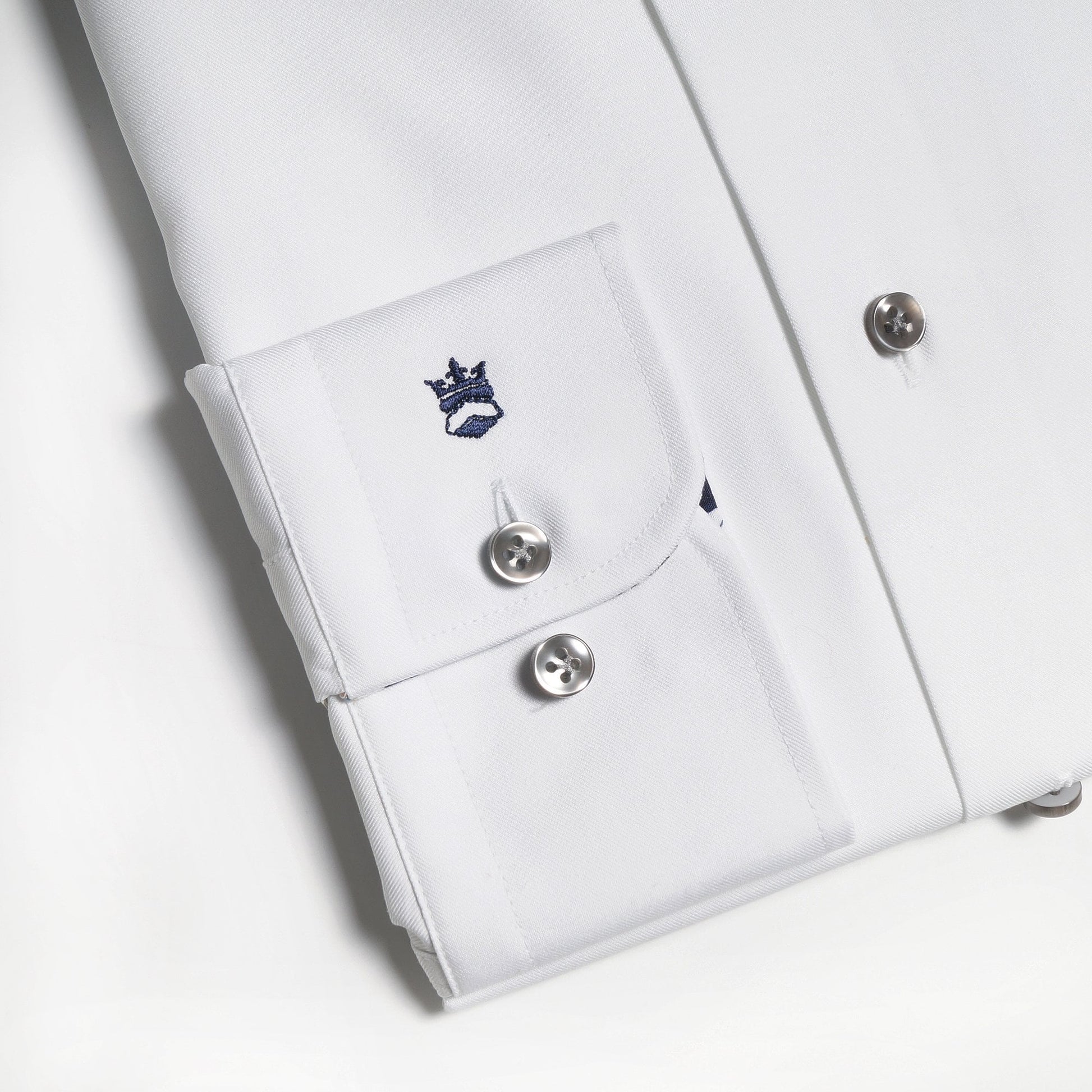 Thomas Floral Trim Insert Shirt - White