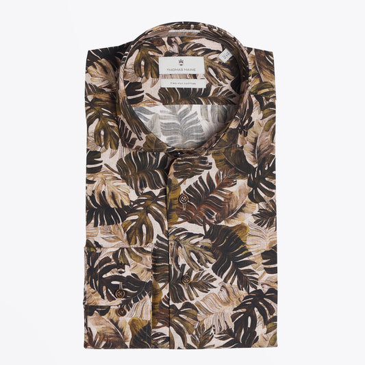 - Palm Leaf Print Shirt - Green