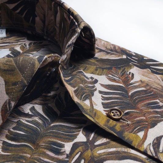 - Palm Leaf Print Shirt - Green