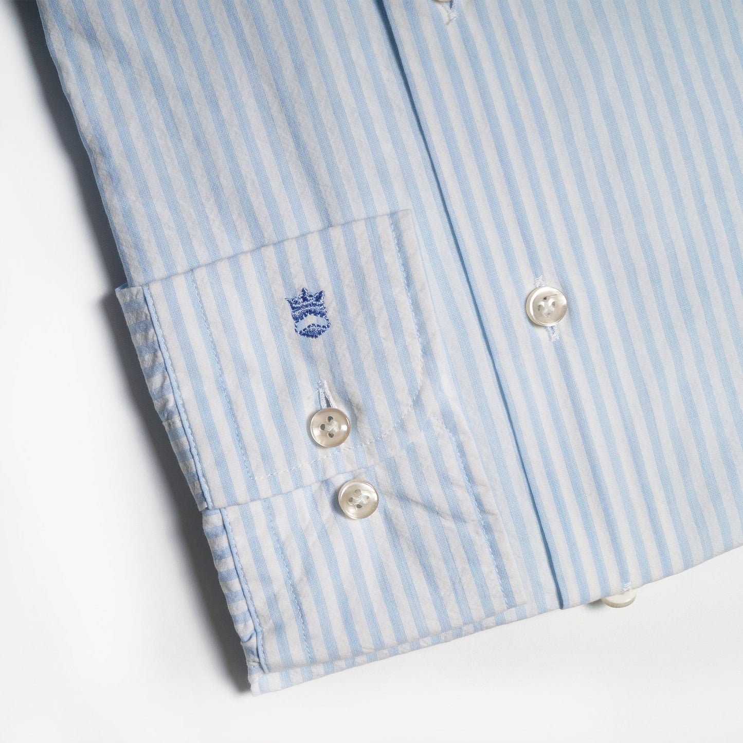 - Cotton Stripe Shirt - White/Blue