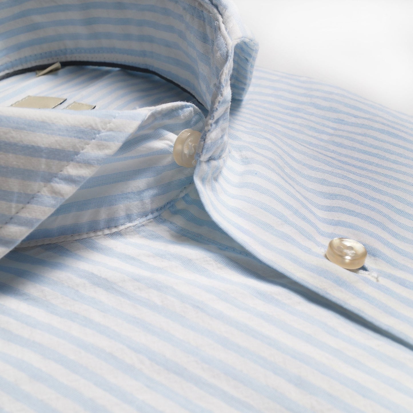 - Cotton Stripe Shirt - White/Blue