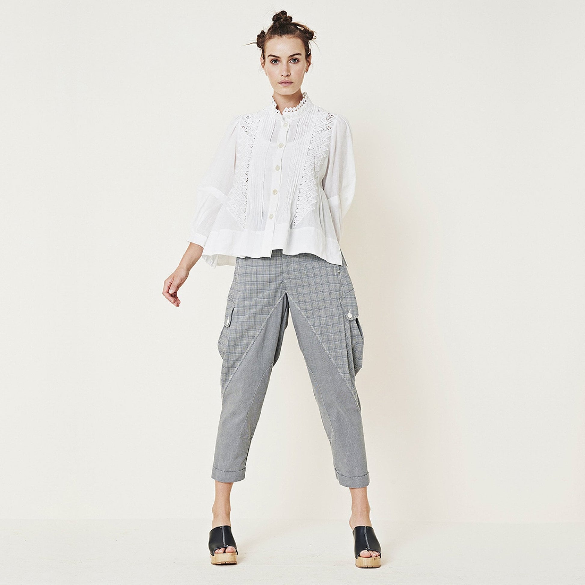HIGH Intricate - Lace Swing Shirt - White