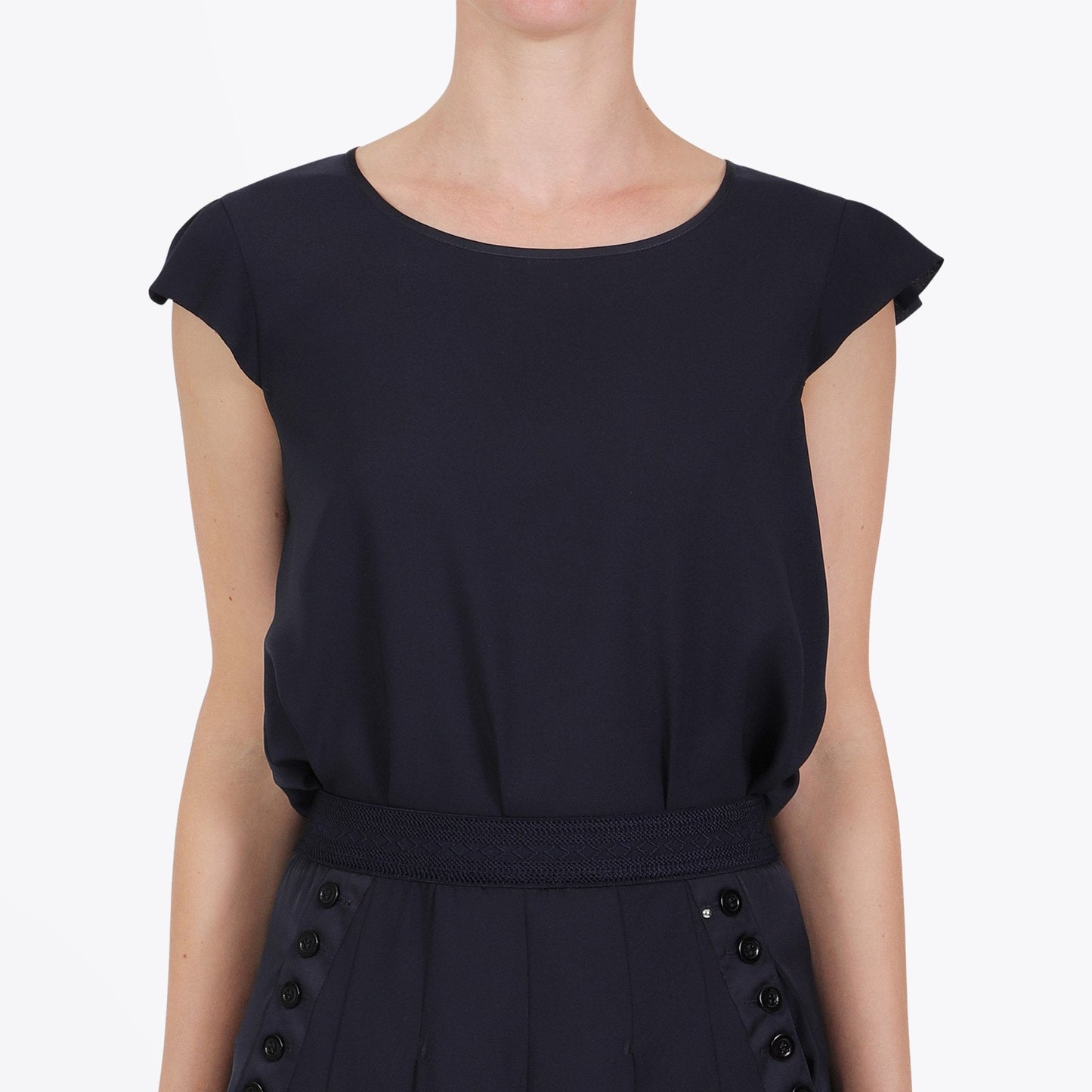 - Swift - Cap Sleeve Top - Navy