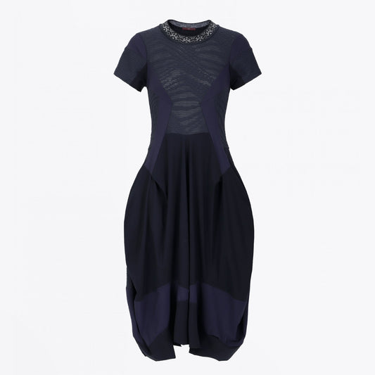 - Praise - Sensitive�� Textured Stretch Dress - Navy