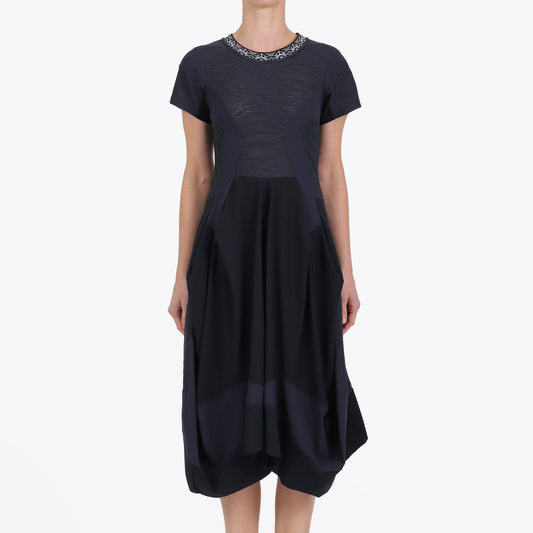 - Praise - Sensitive�� Textured Stretch Dress - Navy