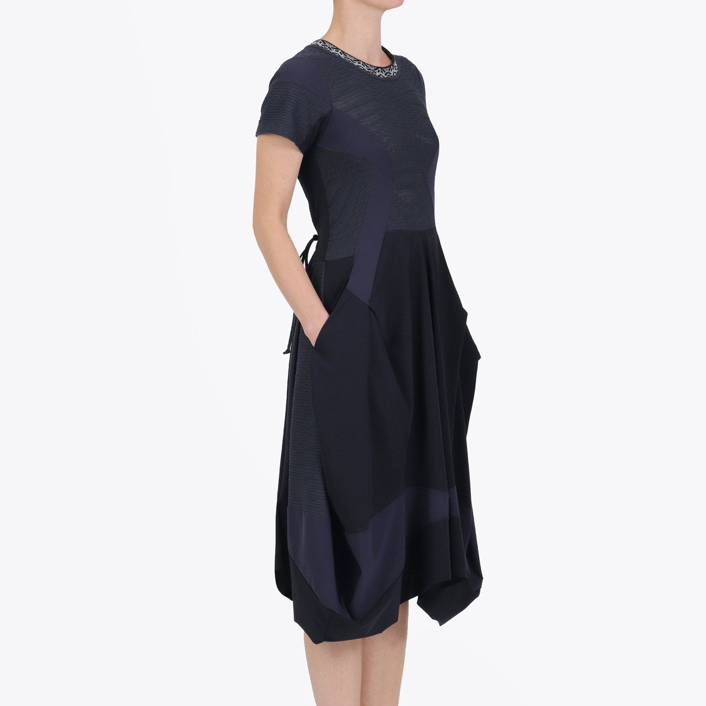 - Praise - Sensitive�� Textured Stretch Dress - Navy