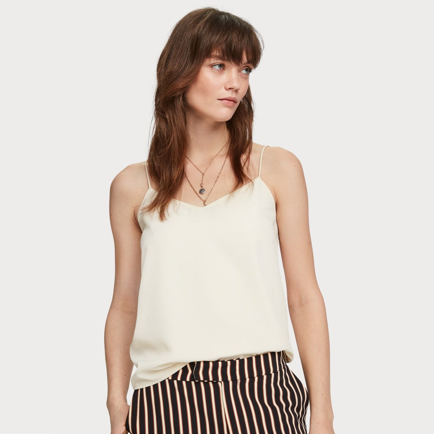 - Spaghetti Strap Tank Top - Off-White