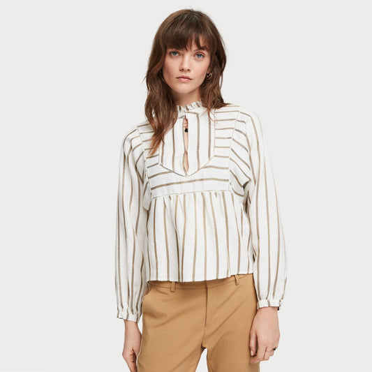 Linen Tunic Top - Beige