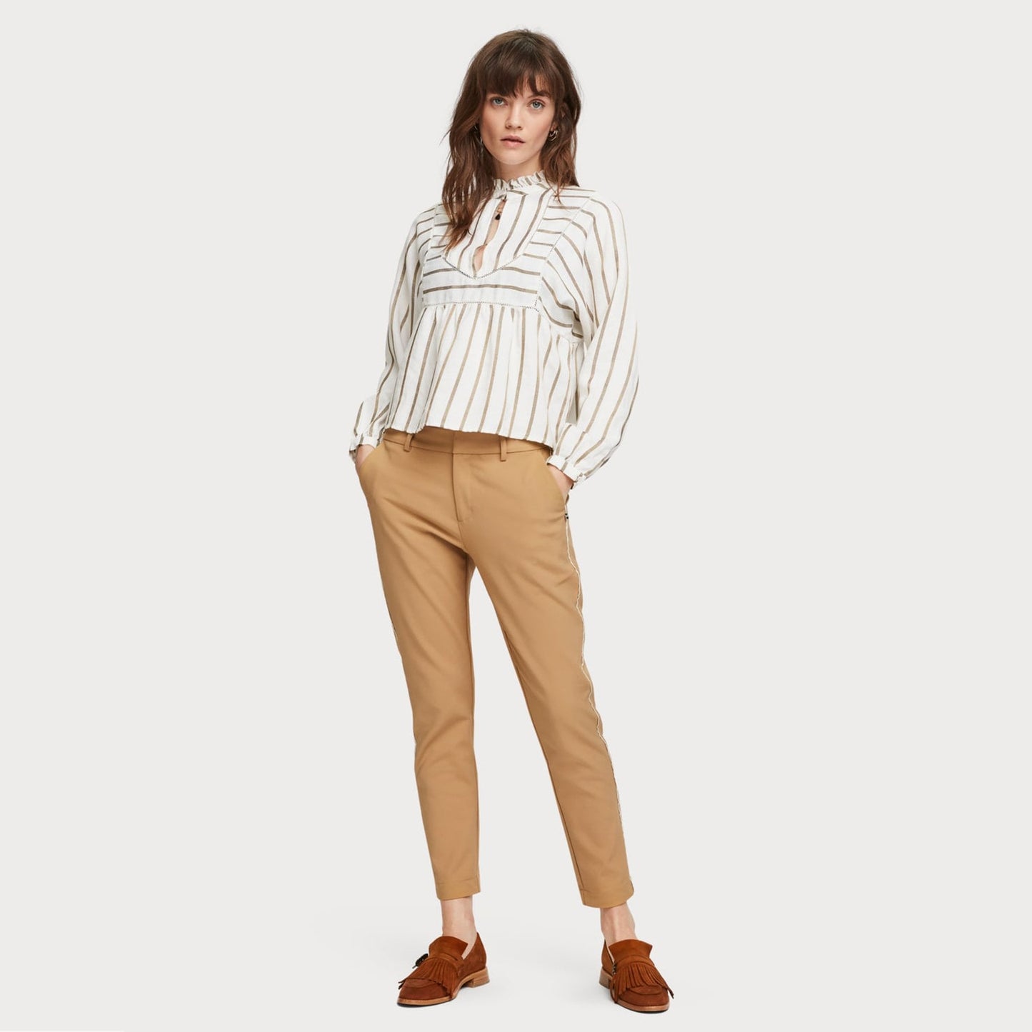Linen Tunic Top - Beige