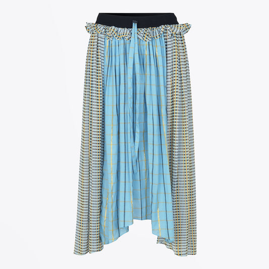 Jaime Plaid Frill Skirt - Blue