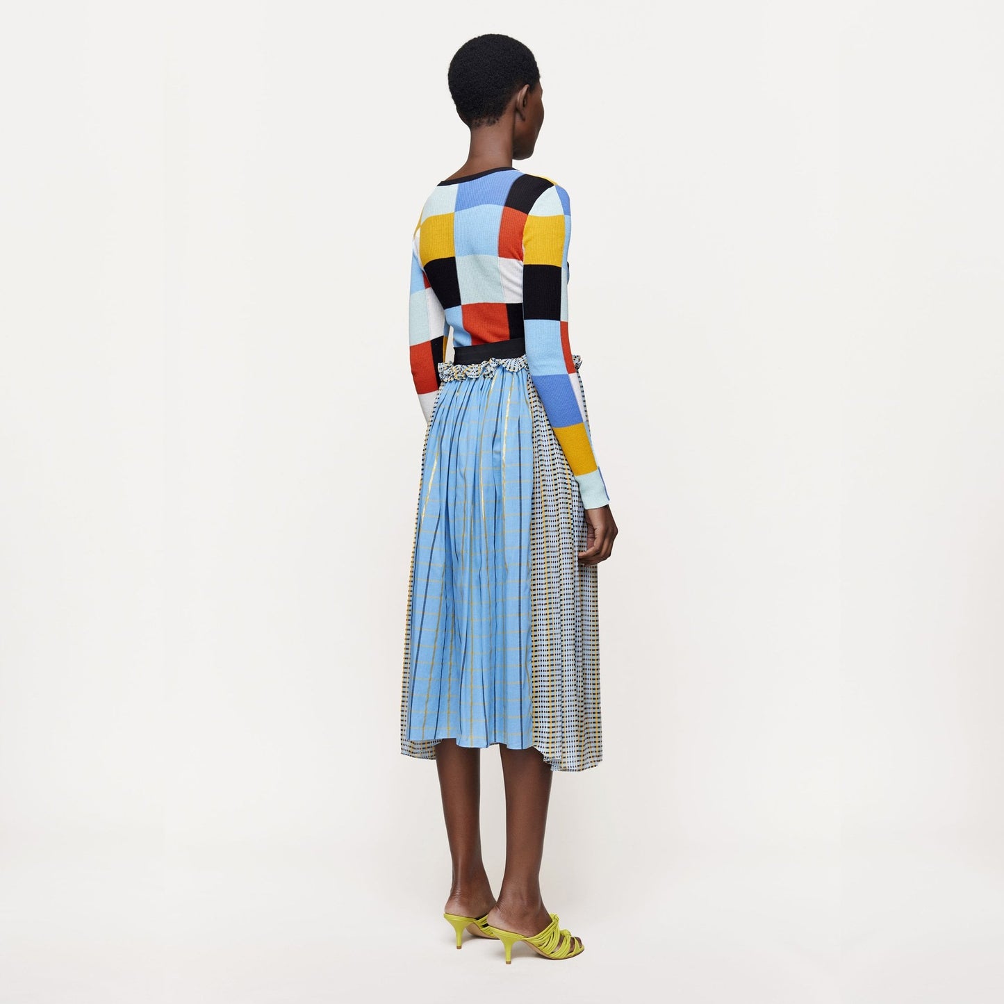 Jaime Plaid Frill Skirt - Blue