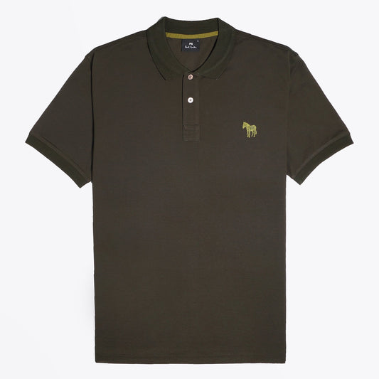 - Embroidered Zebra Polo Shirt - Dark Green
