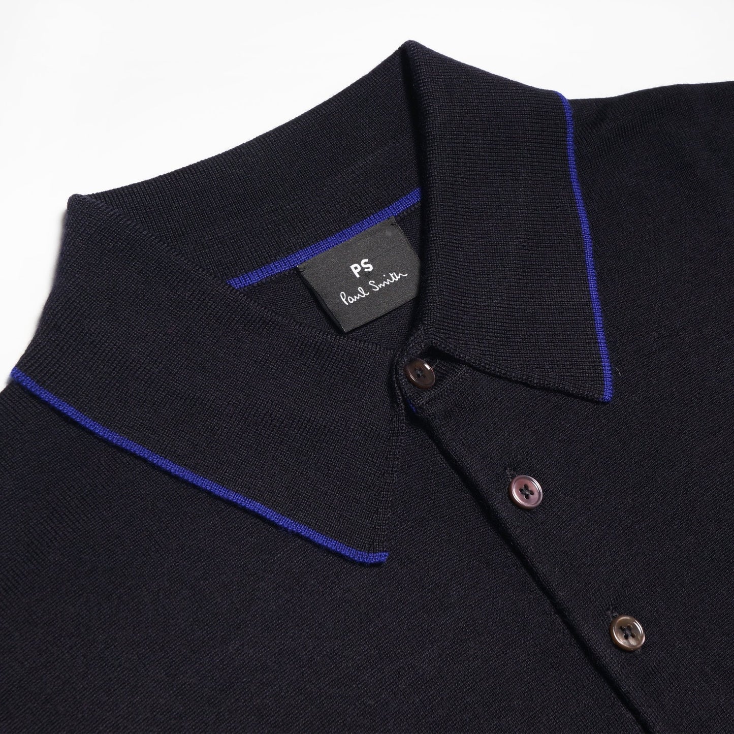 Merino Wool Short-Sleeve Polo Shirt - Navy