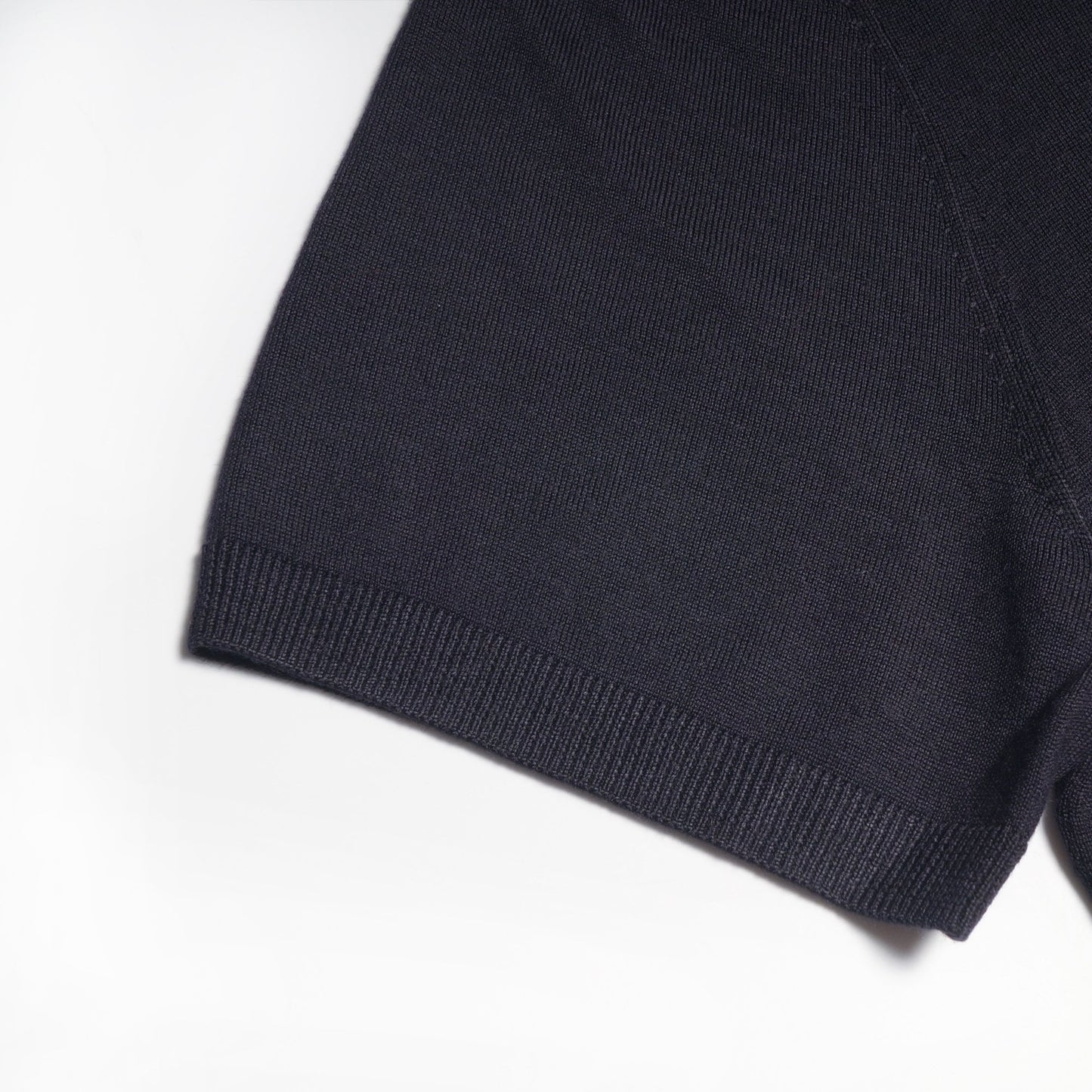 Merino Wool Short-Sleeve Polo Shirt - Navy