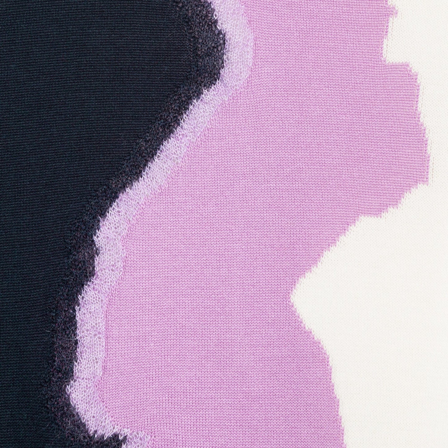 - Colour Block Cotton-Blend Sweater - Lilac