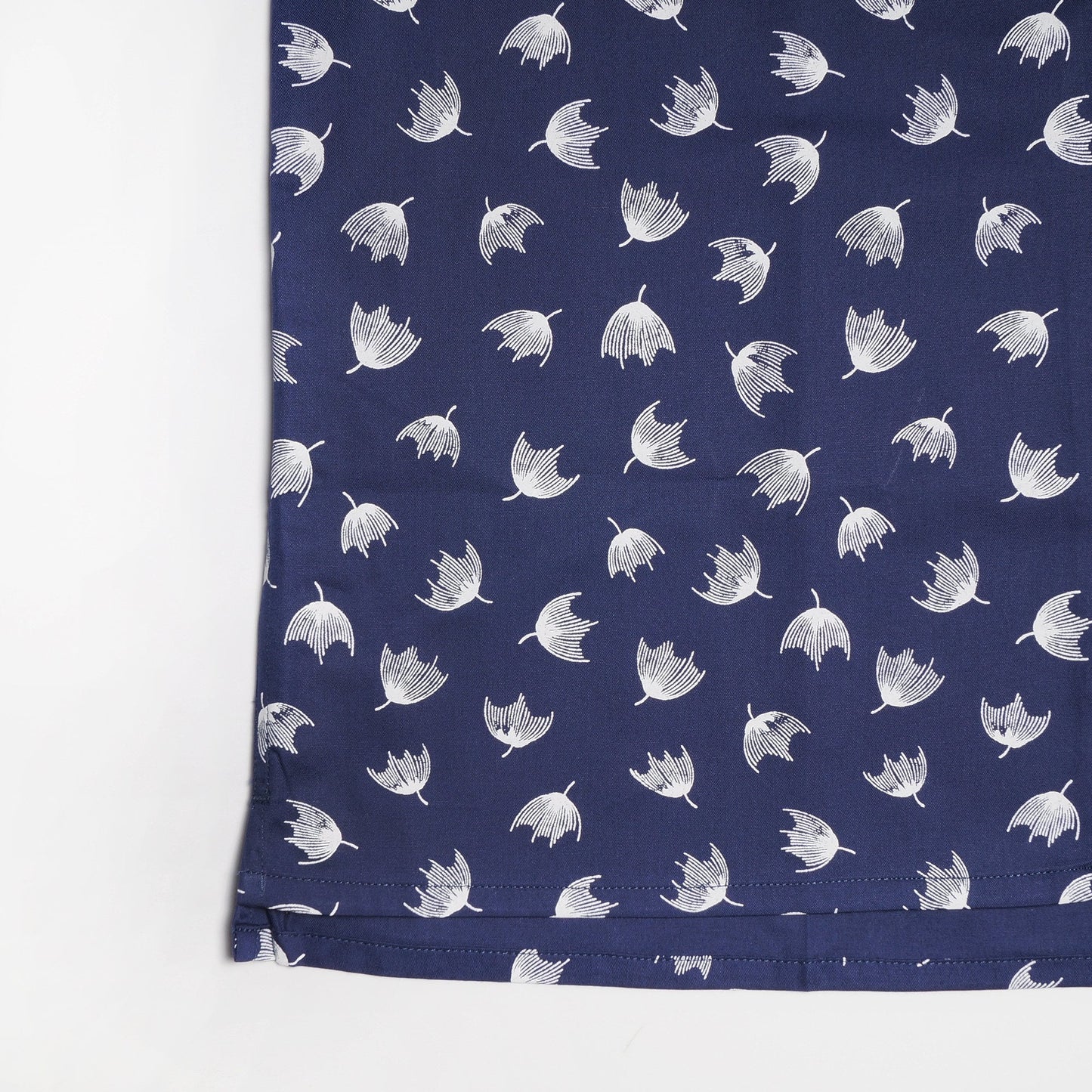 - Cotton Dandelion Print Shirt - Navy