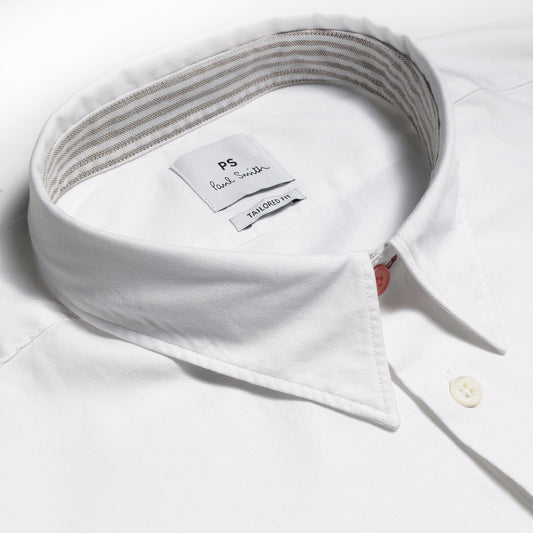 - Cotton Contrast Pocket Shirt - White