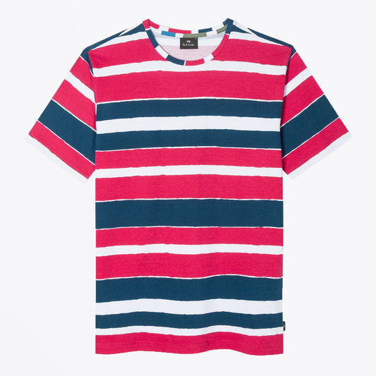 - Organic Cotton Stripe T-shirt - Pink