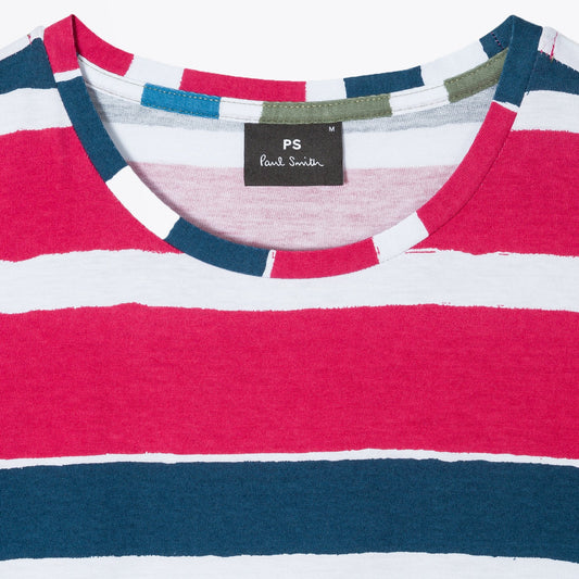 - Organic Cotton Stripe T-shirt - Pink