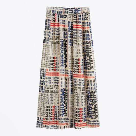 - Pleated Chiffon Skirt - Multi