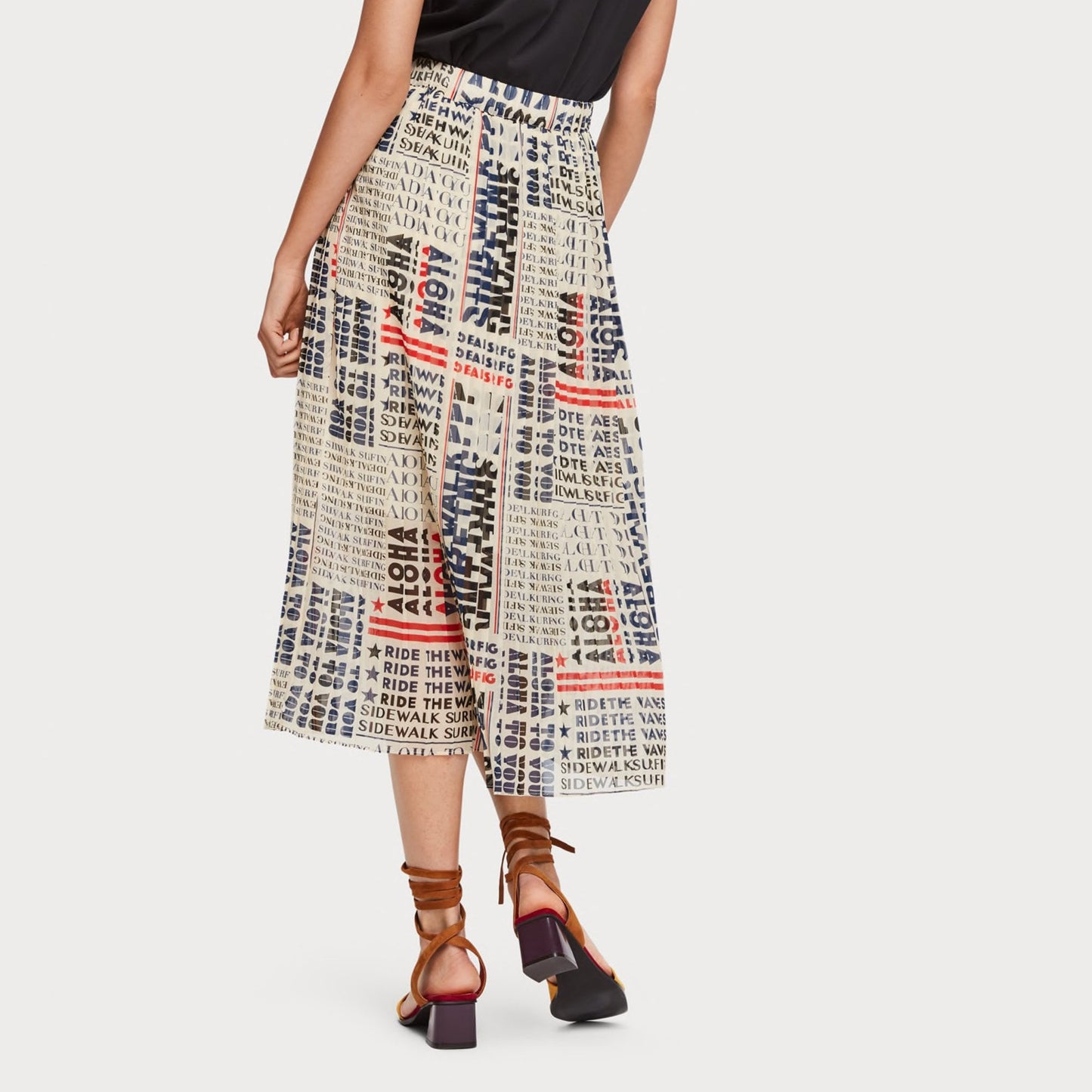 - Pleated Chiffon Skirt - Multi