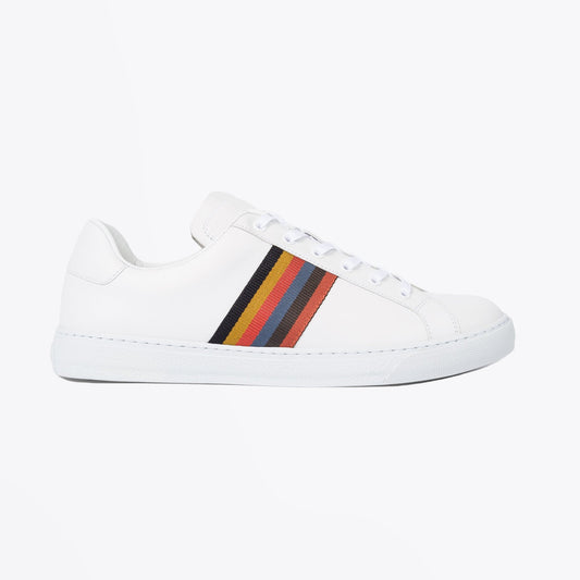 Hansen Leather 'Bright Stripe' Trainers - White