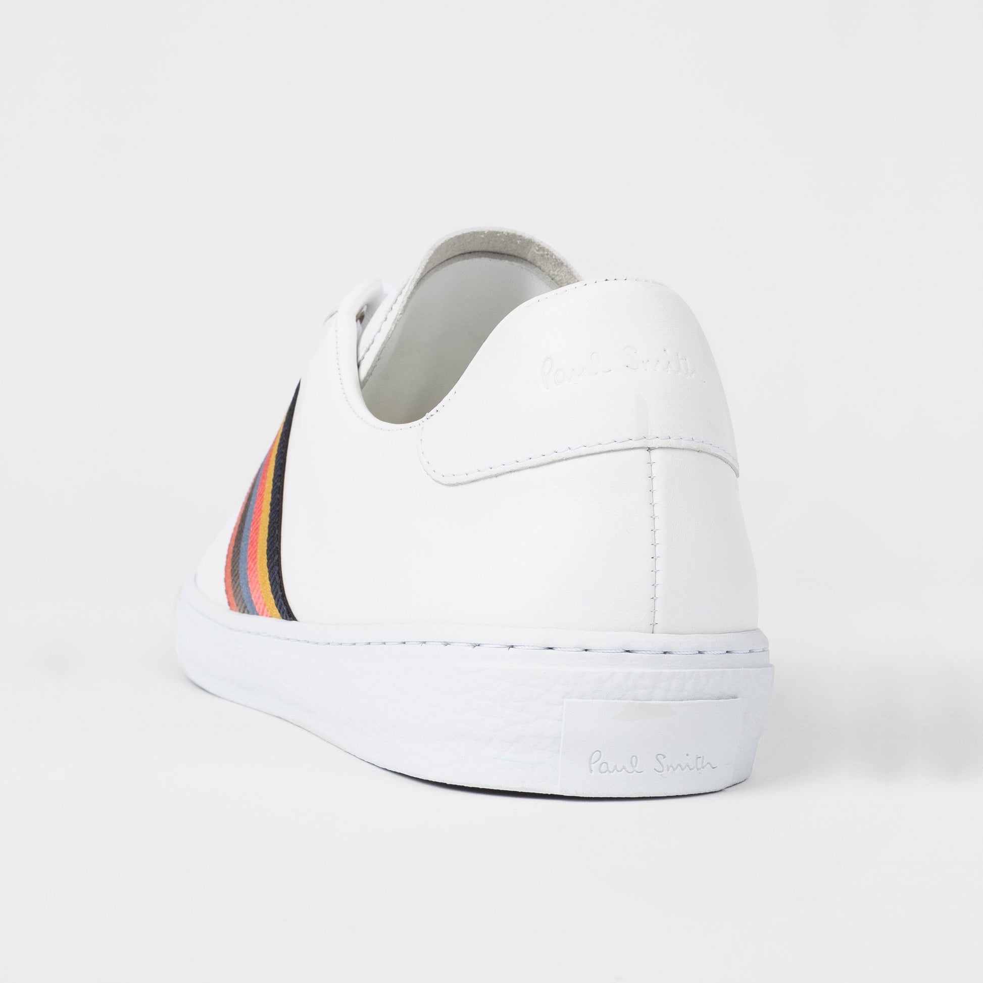 Paul Hansen Leather 'Bright Stripe' Trainers - White
