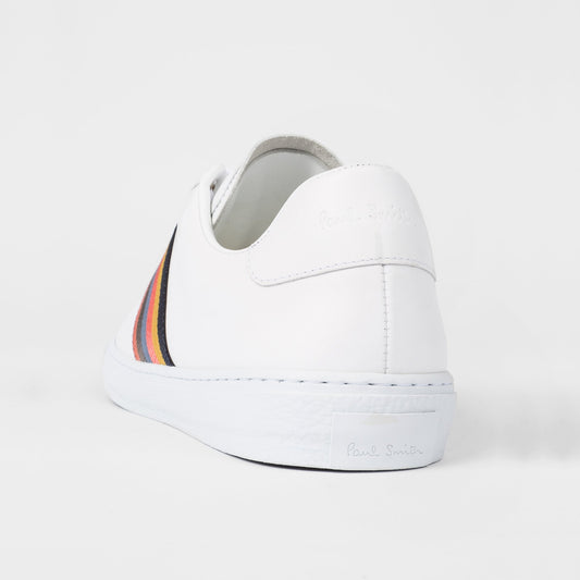 Hansen Leather 'Bright Stripe' Trainers - White